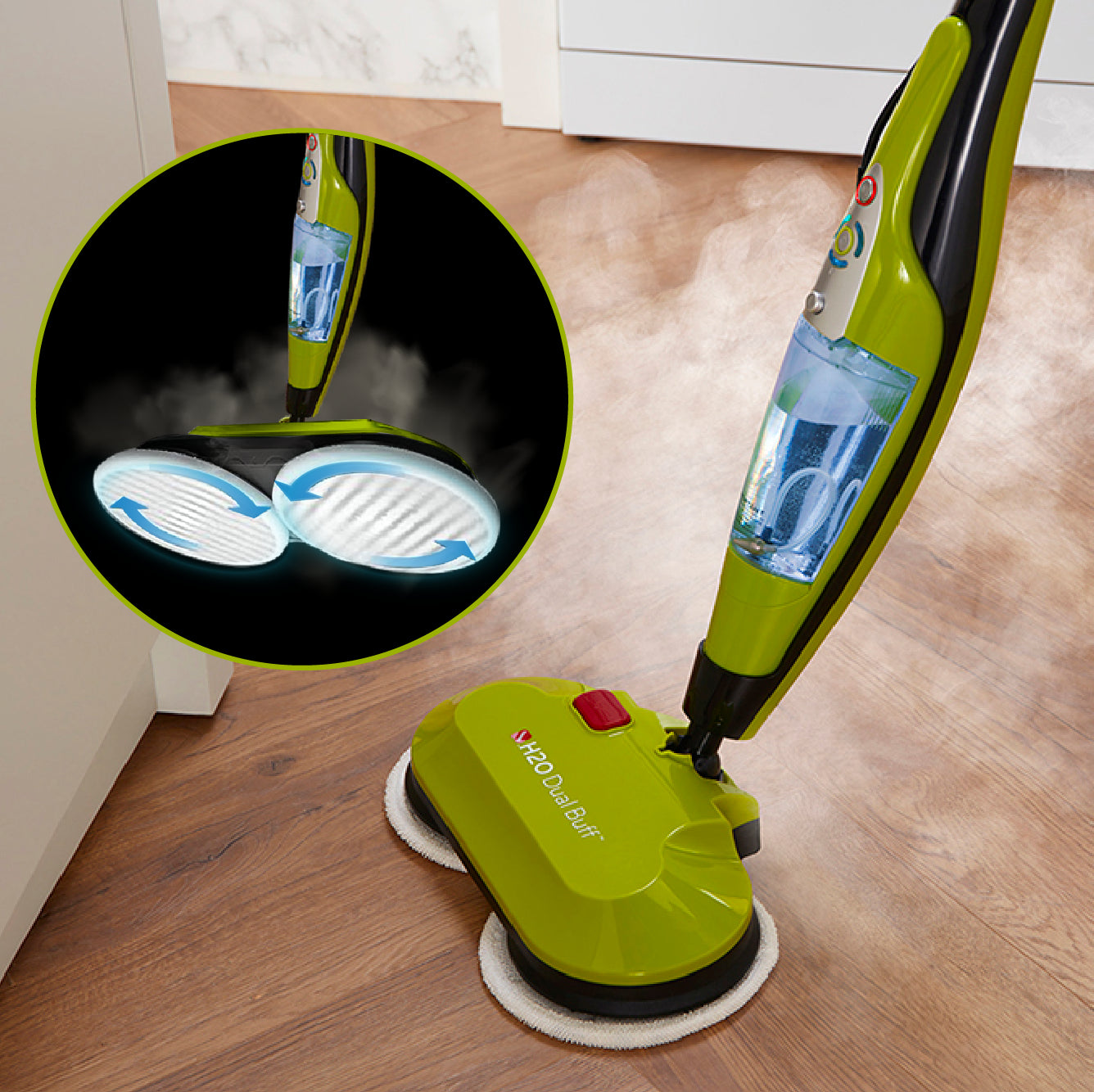 H2O HD® Dual Buff 8-in-1 Steam Cleaner